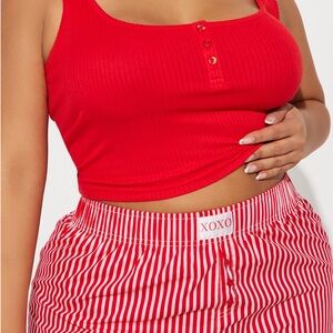 XOXO PJ BOXER SHORT SET / RED